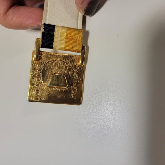 Vintage Anne Klein White, Gold and Blue Belt - Picture 10 of 11